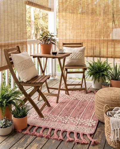 Rugs.com - Eco Bohemian Indoor Outdoor Rug – 2' x 3' 1 Soft Pink Washable Indoor/Outdoor Rug – Sustainable Style for Patios, Entryways, and Kitchens | Amazon (US)