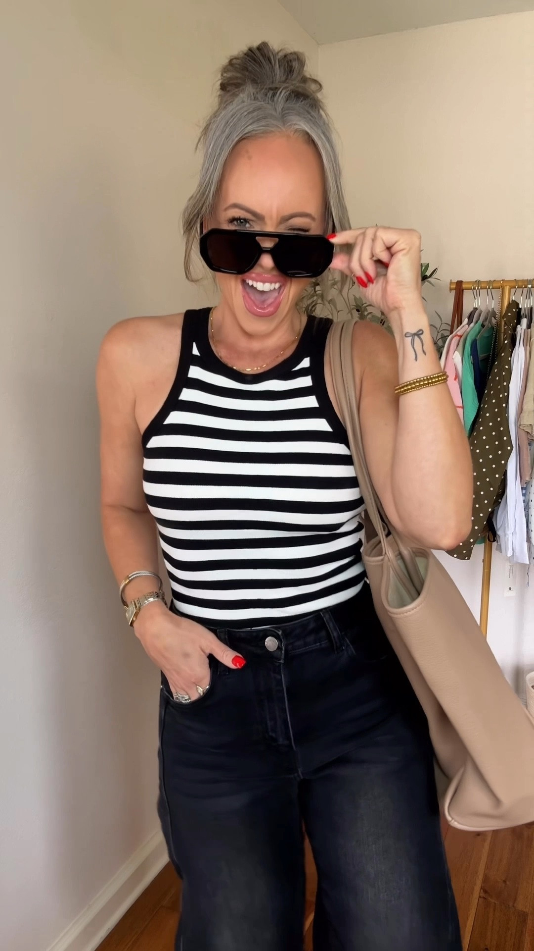 Small (tts) in the tank
Size 4 in the jeans, both the same brand #summerlooks #builtinbratank #tanktops #barreljeans #momstyle #millennials

#LTKootd #LTKmomlife #LTKOver40