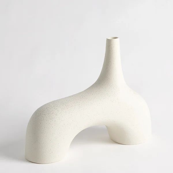 Stretch Cream Ceramic Table Vase | Wayfair North America