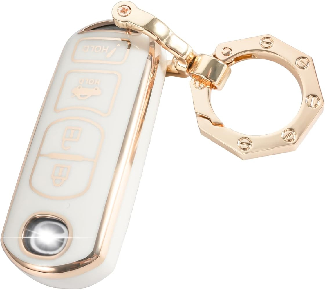 Amazon.com: for Mazda Key Fob Cover Car Key Case Shell with Gold Keychain fit Mazda 3 6 8 Miata M... | Amazon (US)
