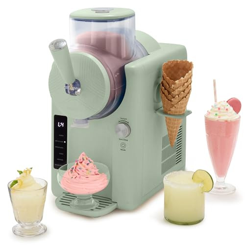 GreenPan Frost Ice Cream Maker & Slushie Machine, Soft Serve, Sorbet, Margaritas, Milkshakes, Frozen Yogurt, No Pre-Freezing, Ready in 15 Mins, 6 Modes, 7 Textures, Self-Cleaning, Family Size, Green | Amazon (US)