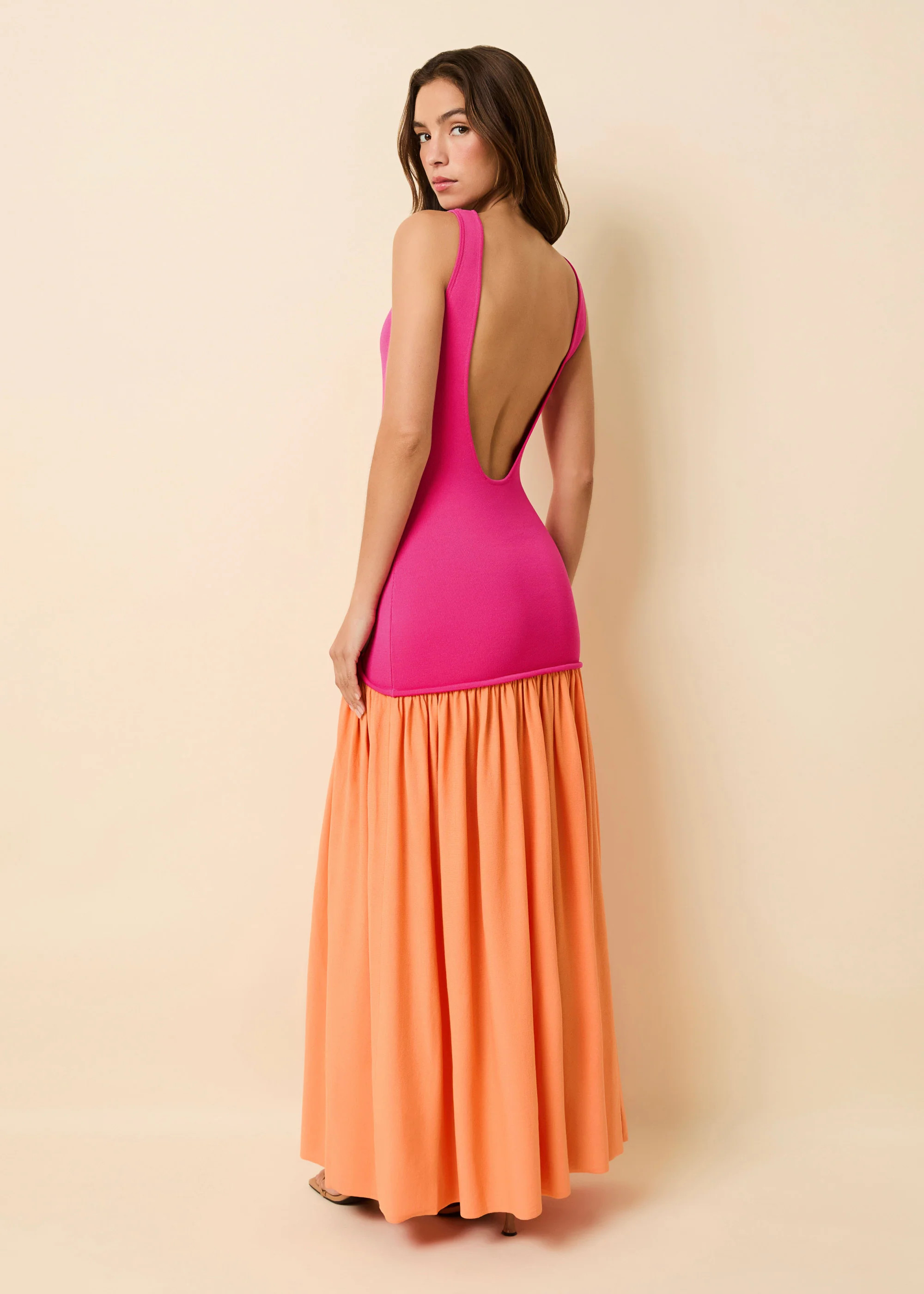 Camila Dress Orange Soda / Paradise Pink | Solid & Striped