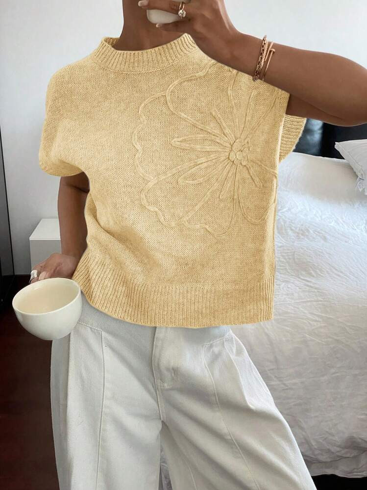 Siren Gaze Women's Summer Casual Solid Knit Top,Butter Yellow Top | SHEIN