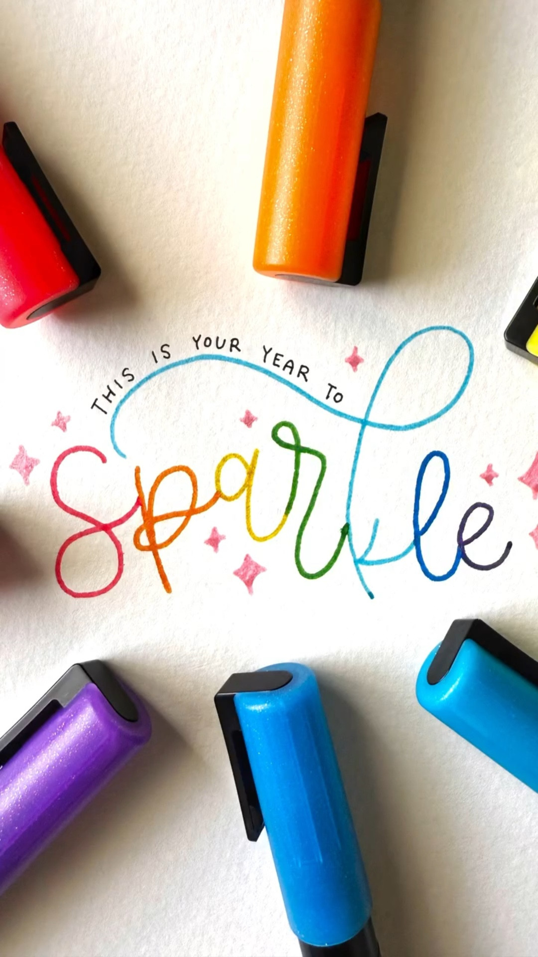 This is your year to ✨ SPARKLE ✨

Kicking off 2026 with news pens and a little motivation from the duo of @happyletteringtanya and @crafty.lil.panda. Their January lettering challenge prompt felt like the perfect opportunity to show off my new @posca_usa glitter pens. I got them for Christmas, and they have been sitting on my desk just begging to be used.

They aren’t exactly like other POSCA pens I have because they have more of a plastic tip. I found that they worked best when more upright, rather than at an angle. I got little splatters when I tried to hold it more like I would hold a normal pen. 

The subtle glitter and opaque paint is such a great combo. Watch for it on envelopes this year for sure! 

#letteringforfunchallenge #poscapaintpens #yourdailydoseofsparkle #artreel #letteringvideo