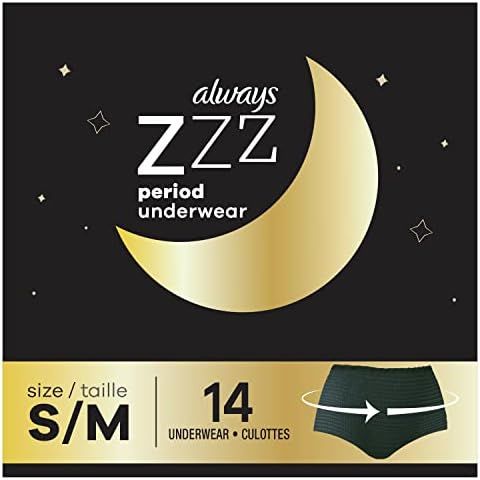 Always ZZZs Overnight Disposable Period Underwear for Women, Size S/M, Black Period Panties, Leakpro | Amazon (US)