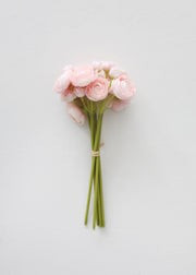 Pink Fake Flower Bundle of Mini Ranunculus - 11" | Afloral (US)