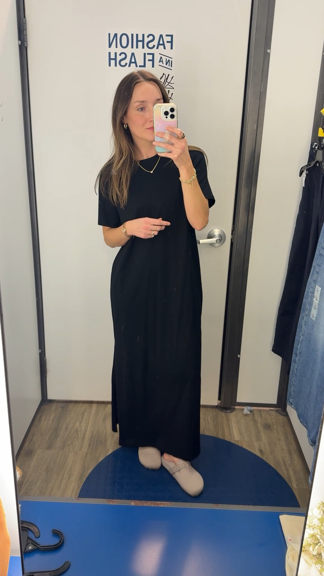 This cute T-shirt dress is on sale for $12.49 today! I am wearing a regular small. In T-shirt dresses, I will always size up because I’m more hippy and i dont like the look when they cling to my hips. 