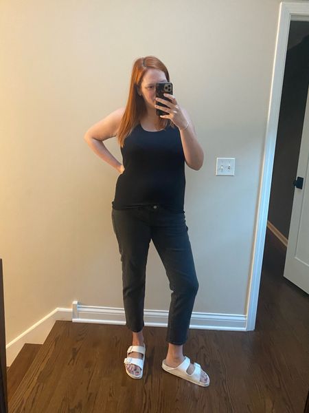First pair of maternity jeans! Turns out straight leg maternity jeans are way better than skinny for me - don’t have to worry about length or the knees going baggy! Love under the belly styles for 2nd trimester  

#LTKbump