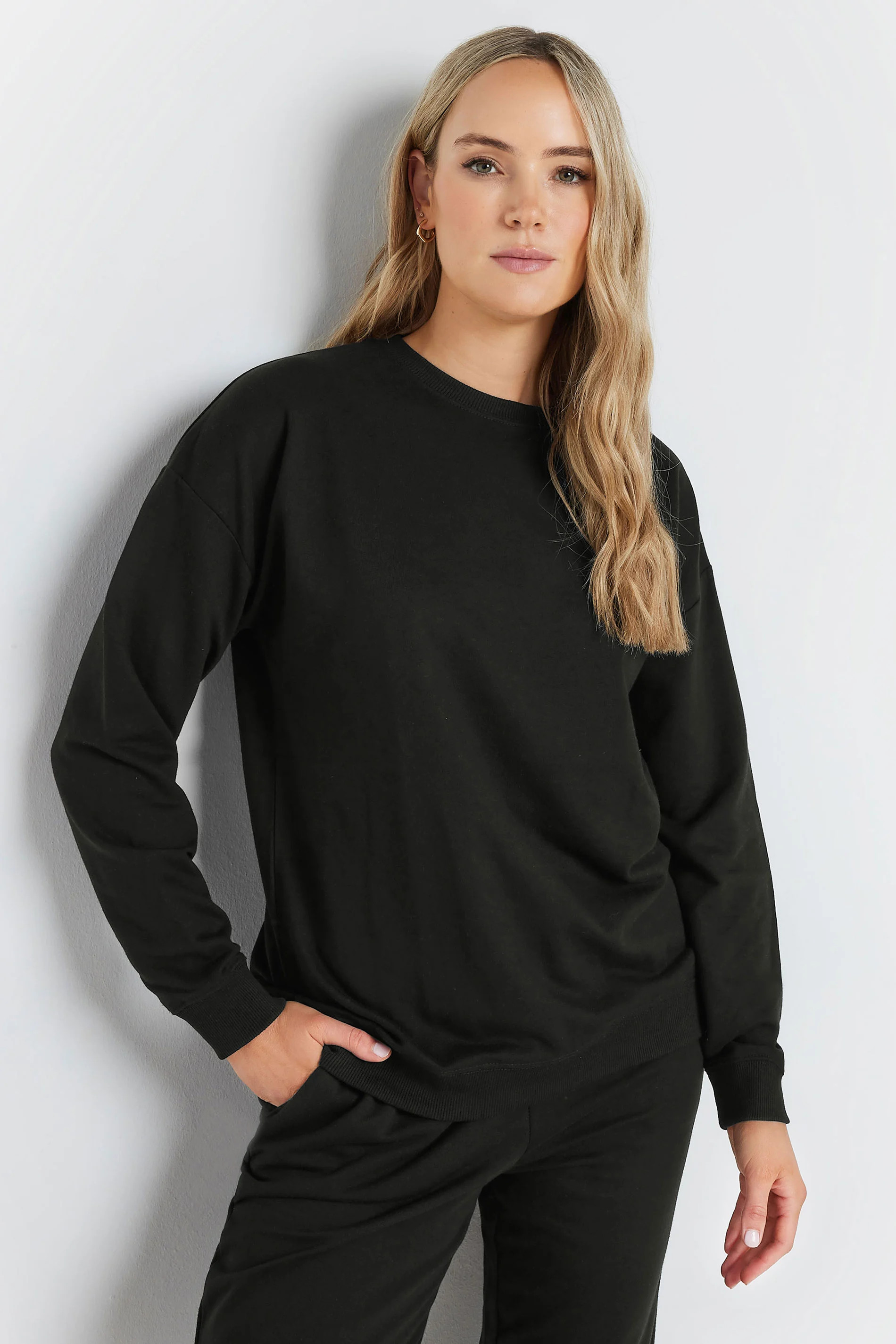 LTS Tall Black Long Sleeve Sweatshirt | Long Tall Sally