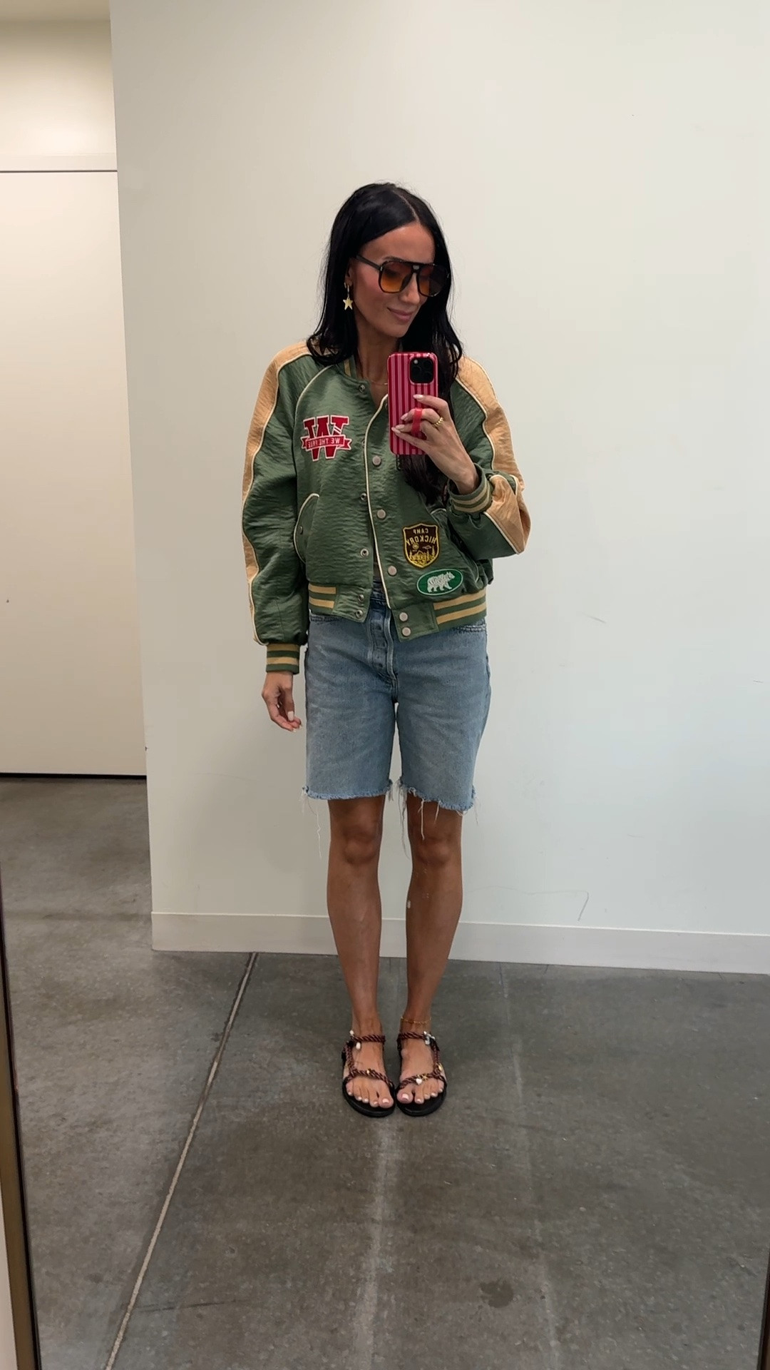 The coolest vintage patch jacket for ac days in the summer. Added bikini charms to my rope sandals!
