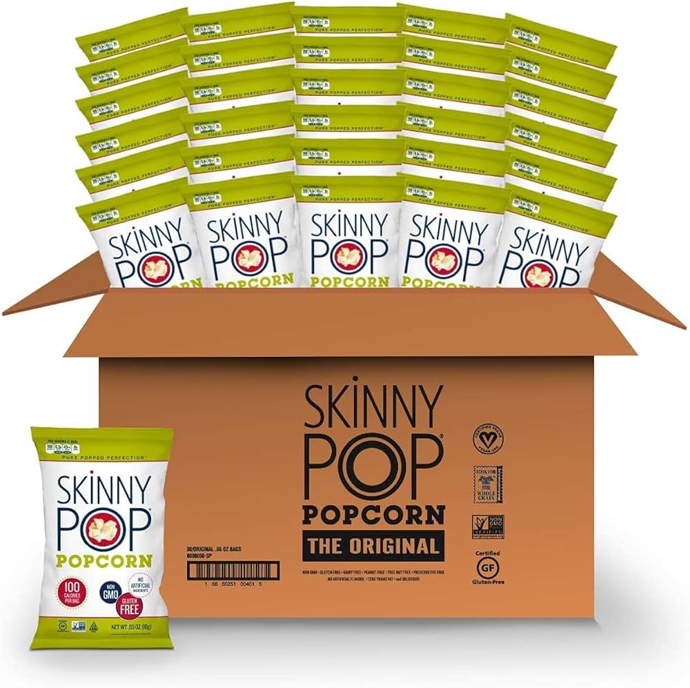 SkinnyPop Original Popcorn, Individual Snack Size Bags, Skinny Pop, Healthy Popcorn Snacks, Glute... | Amazon (US)