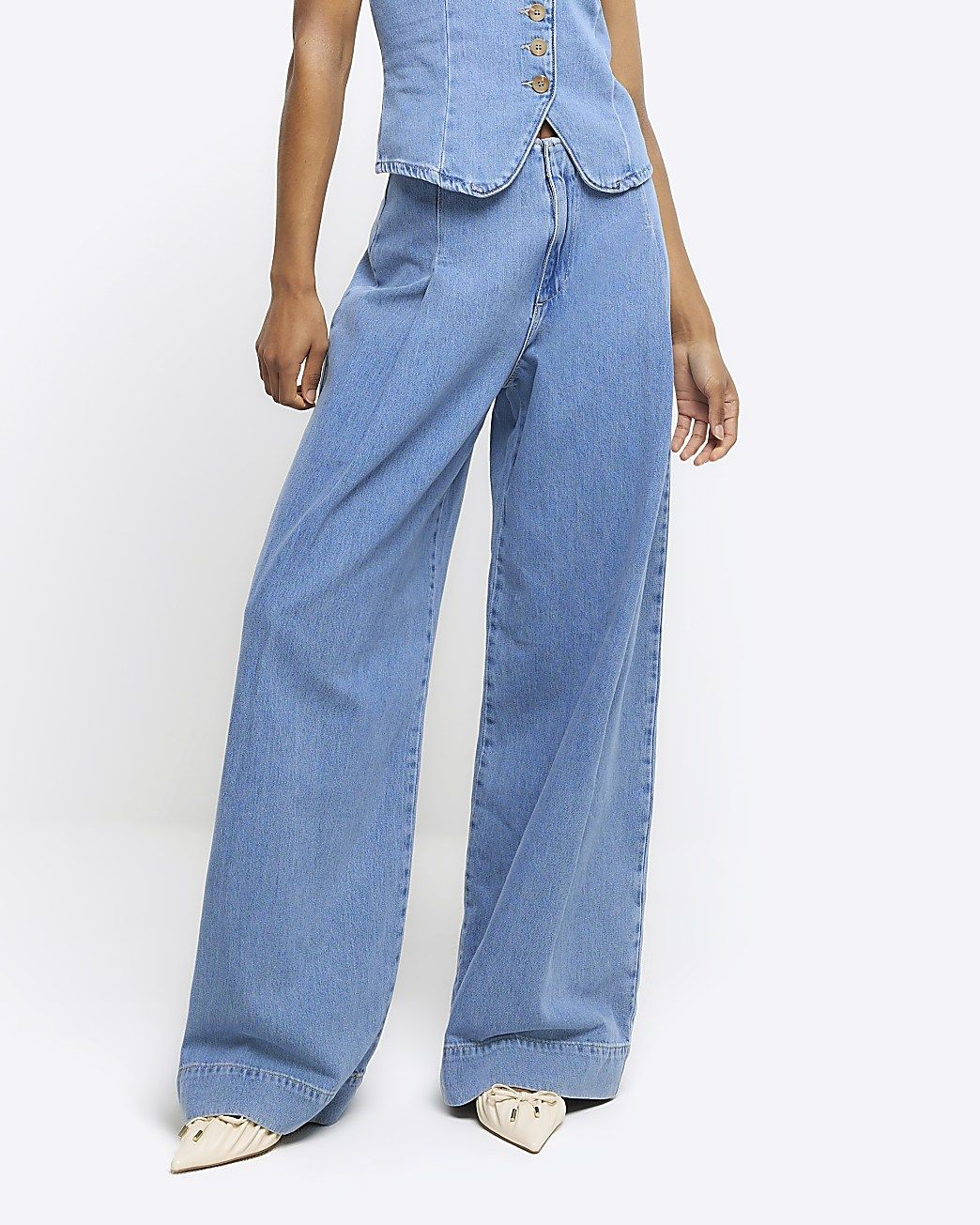 Blue mid rise baggy jeans | River Island (UK & IE)