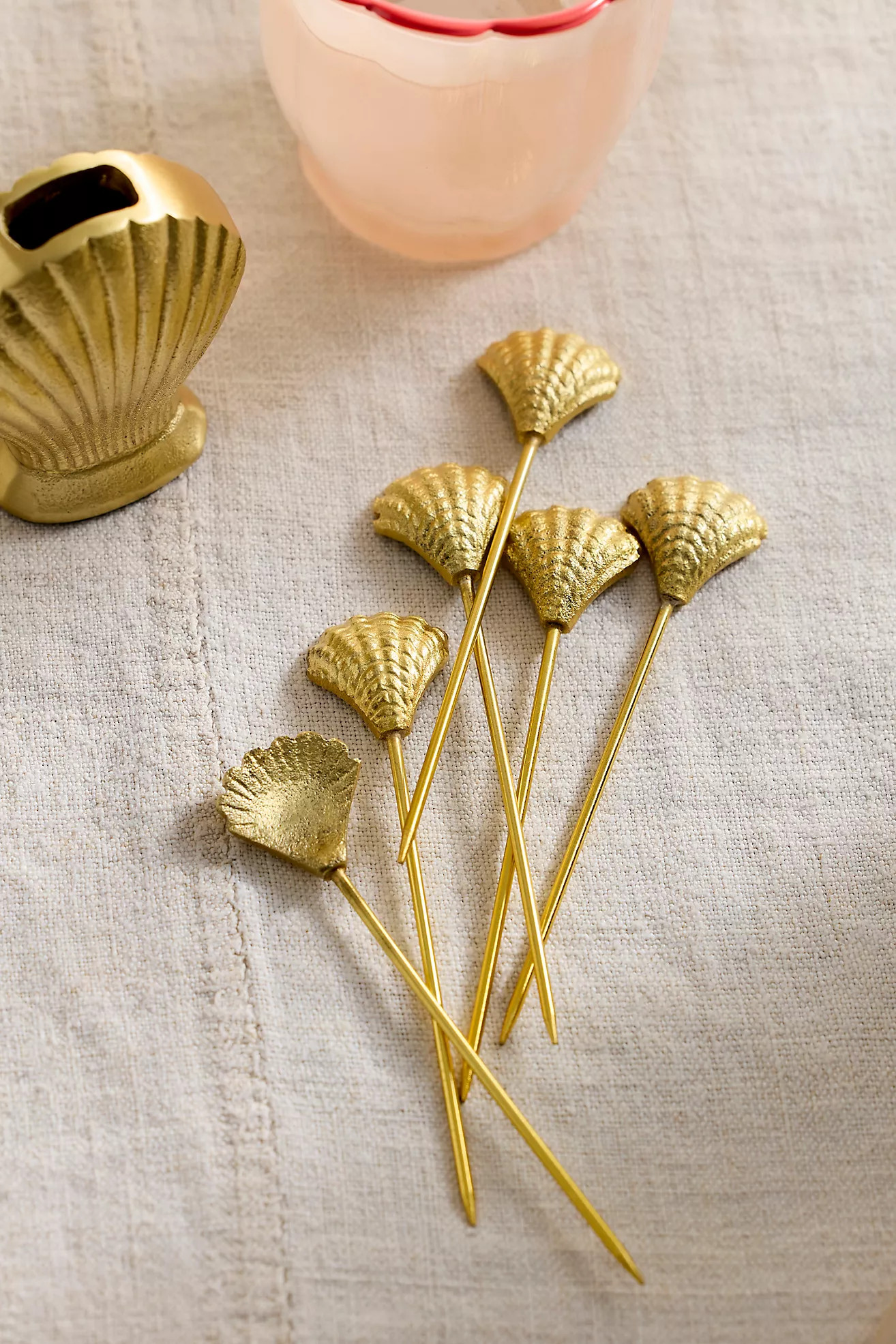 Shell Icon Cocktail Picks, Set of 6 | Anthropologie (US)