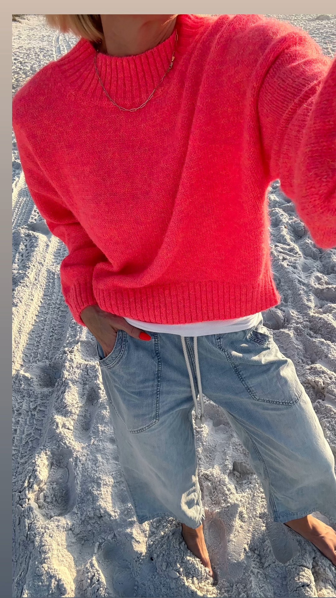 So many good sales! 
Love this bright coral, but there are several more colors and prints! I sized up to a large.
Fave Drawstring jeans— be sure and size down. Wearing a small.

#LTKOver40 #LTKGiftGuide #LTKCyberWeek