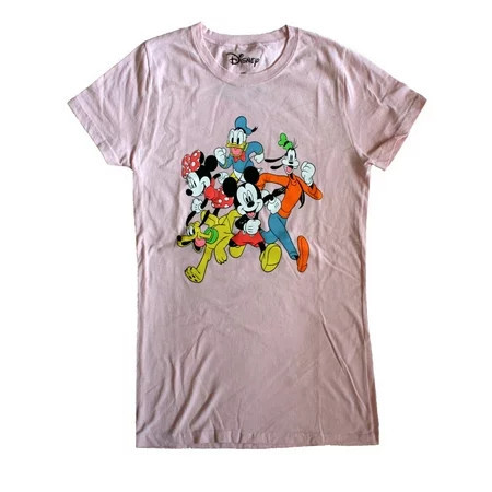 Disney Mickey Mouse and Friends Junior Women s Pink T-Shirt | Walmart (US)