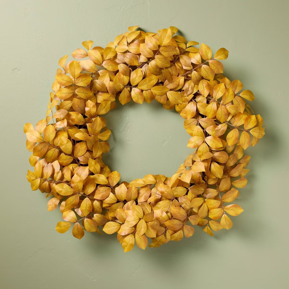 26" Faux Golden Ash Leaf Fall Wreath - Hearth & Hand™ with Magnolia | Target