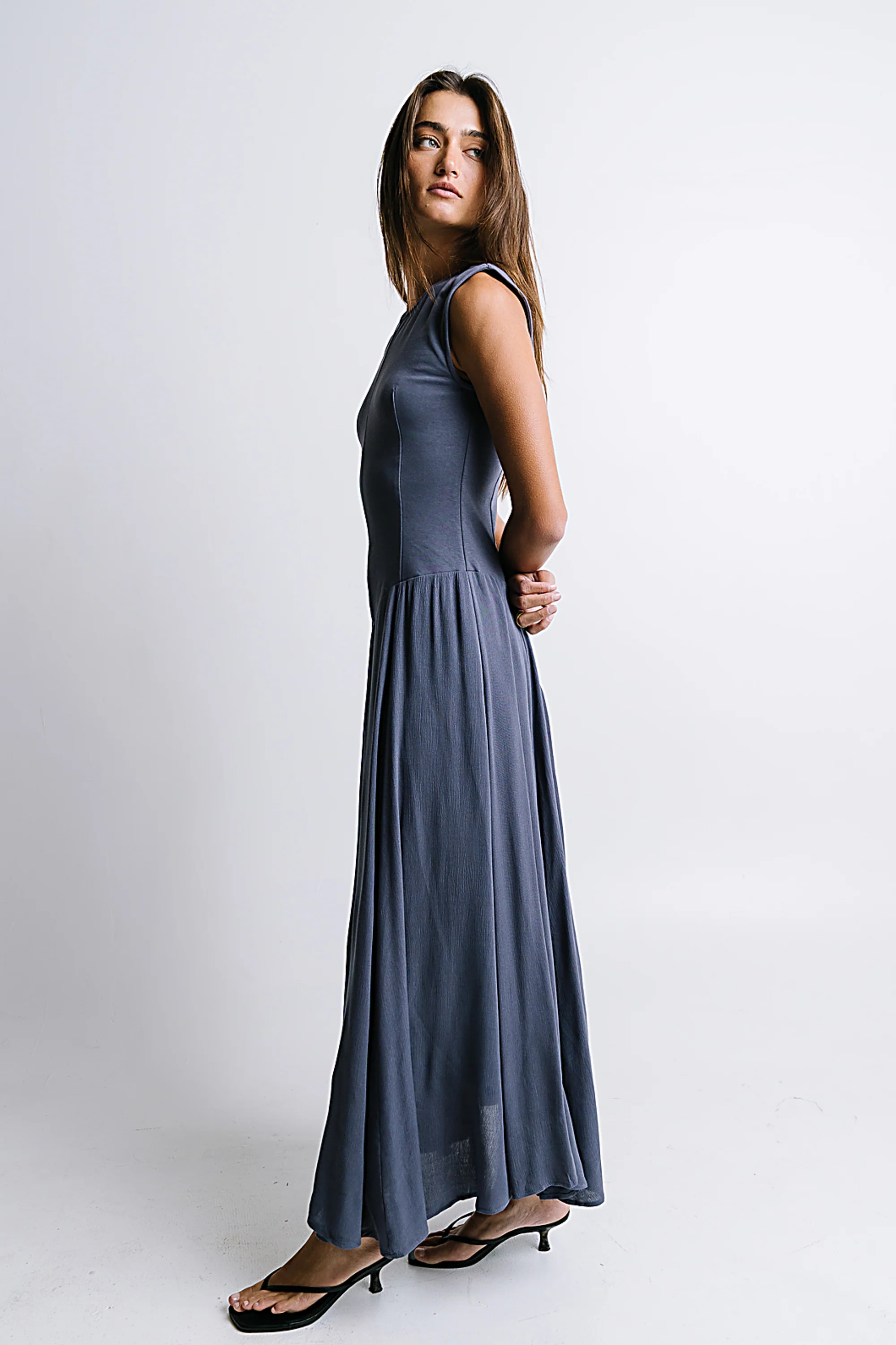 Charles Maxi Dress in Slate Blue | Böhme US
