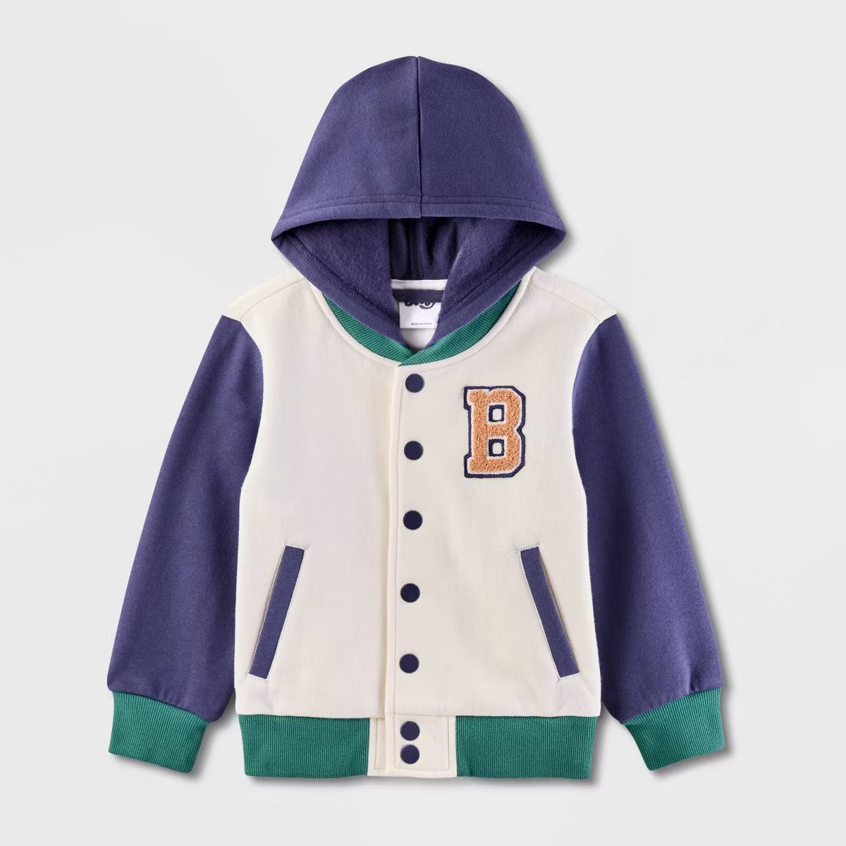 Toddler Bluey Hooded Varsity Jacket - Navy Blue | Target