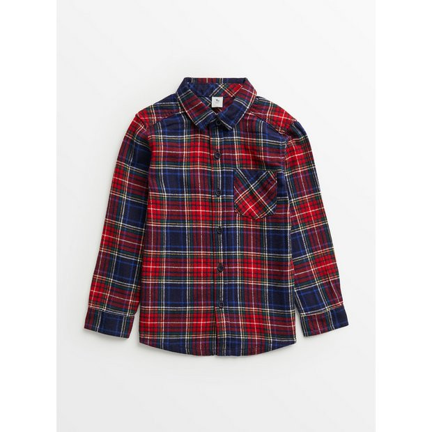 Buy Red & Blue Brushed Check Shirt 1 year | T-shirts and shirts | Tu | Tu Clothing