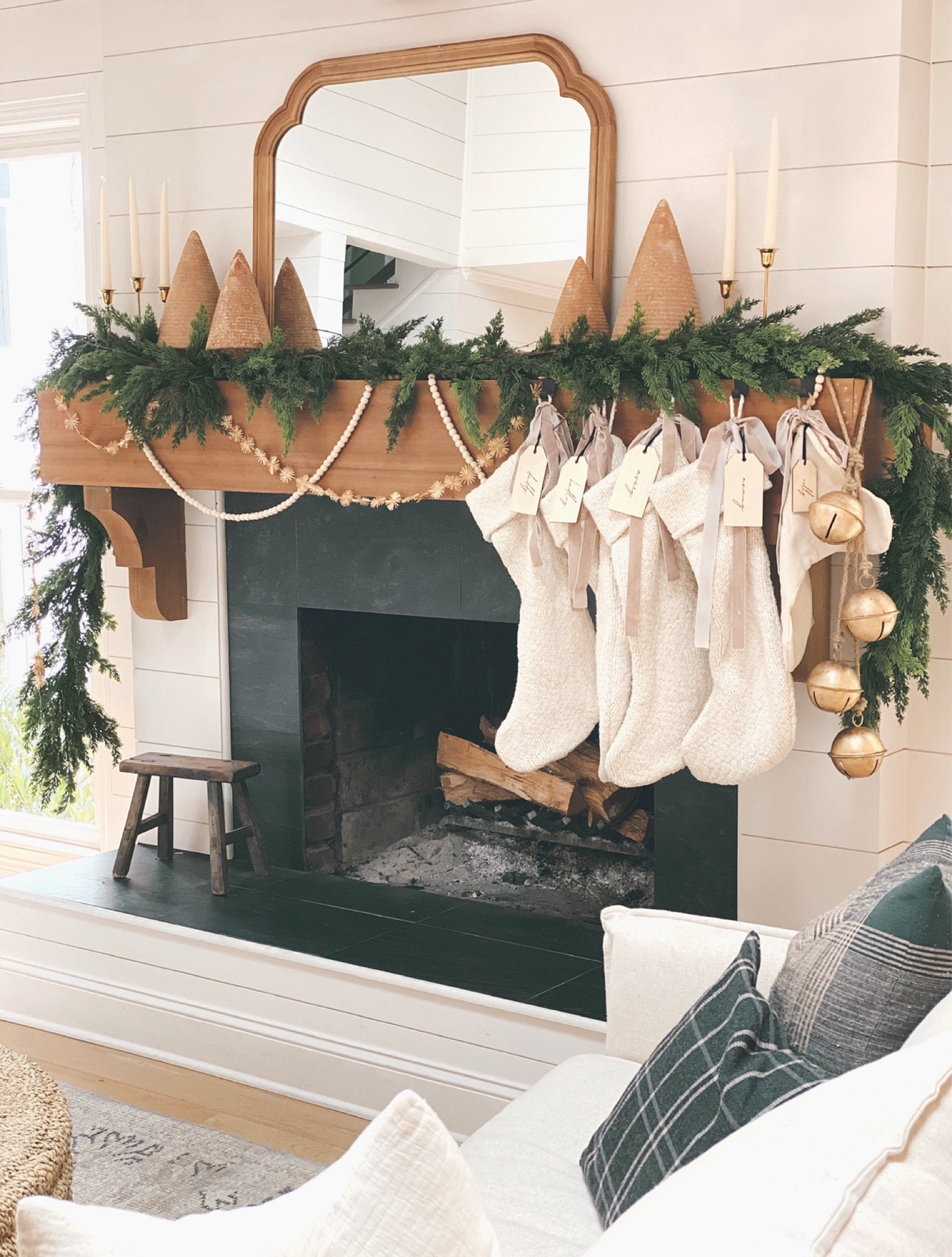 Christmas decor, Christmas mantle, Christmas garland, modern classic Christmas 
#mantledecor #porcheandco #christmas

#LTKHoliday #LTKHome #LTKSeasonal