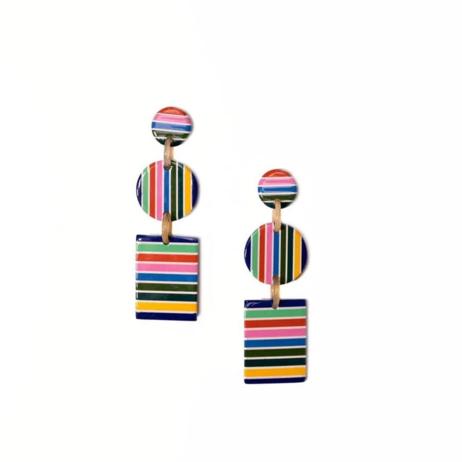 Rainbow Striped Harbor Earrings | Sunshine Tienda