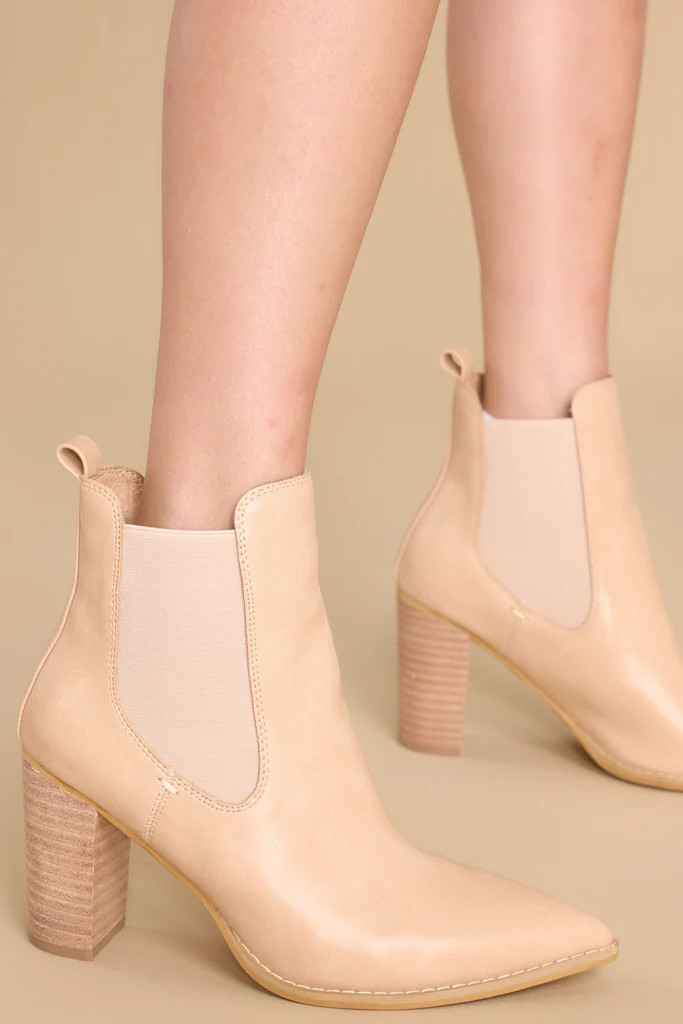 Essential Look Beige Ankle Booties | Red Dress 