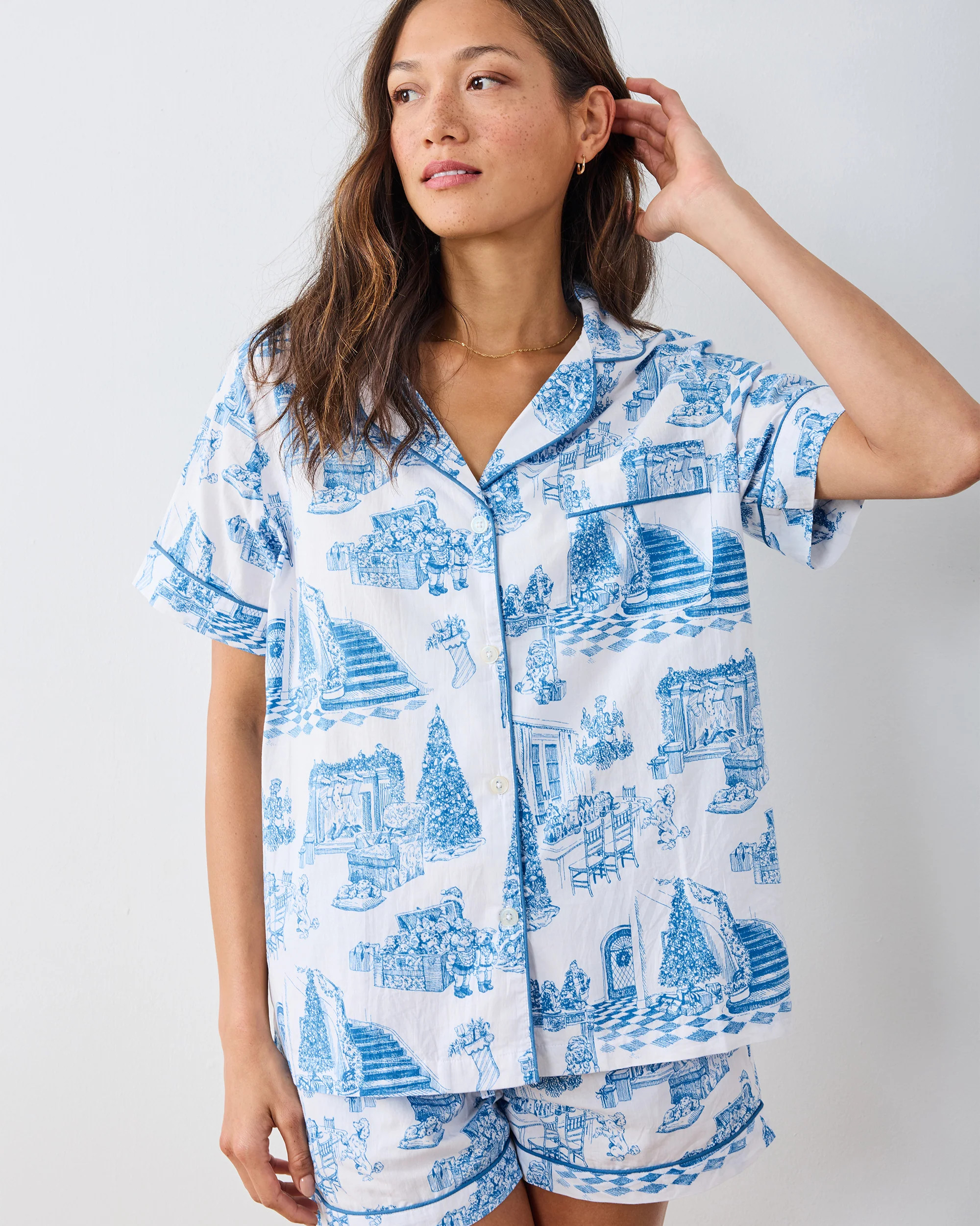 Hollywood Holiday - Short PJ Set - Snow Cloud | Printfresh