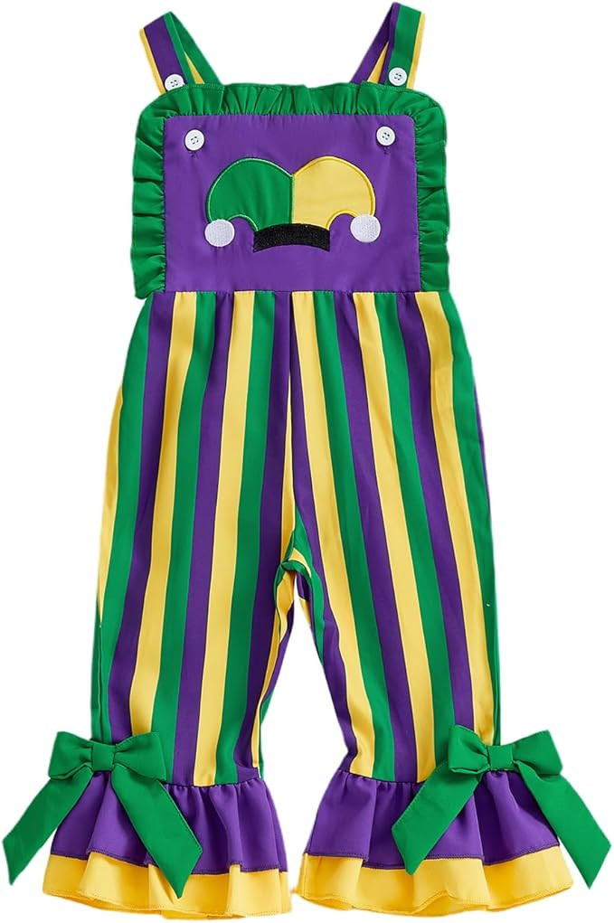 YINGISFITM Toddler Girl Overalls Baby Girl Birthday Outfit Sleeveless Bell-Bottom One Piece Rompe... | Amazon (US)