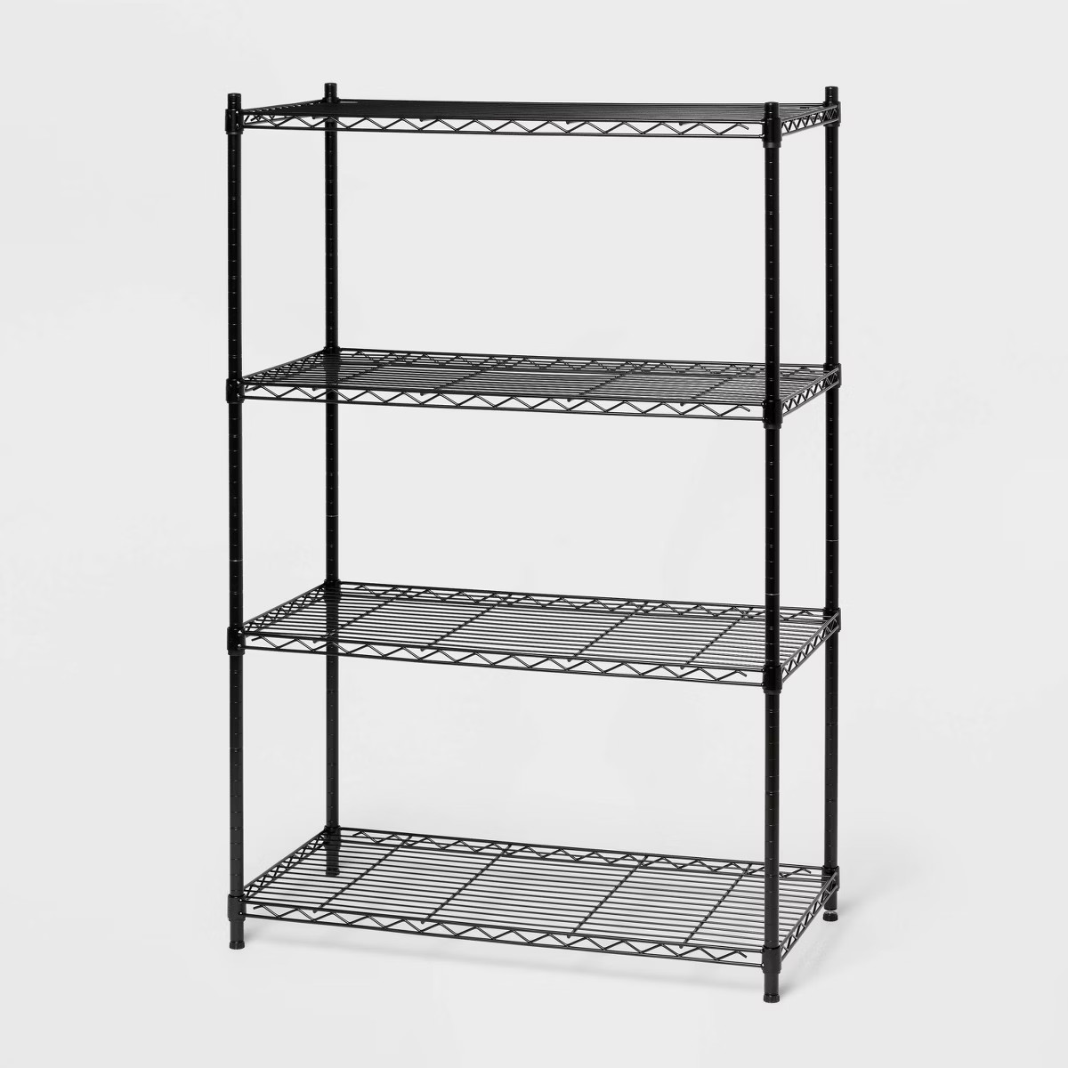 4 Tier Wide Wire Shelving Black - Brightroom™: Steel Storage Shelves, Adjustable Wire Rack, 350... | Target