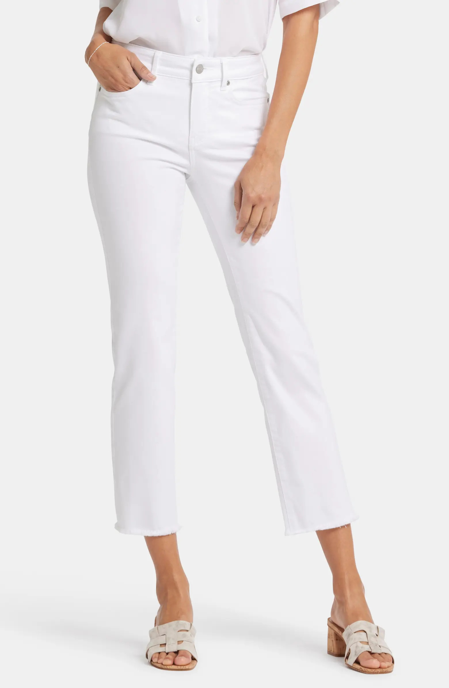Marilyn Frayed Ankle Straight Leg Jeans | Nordstrom