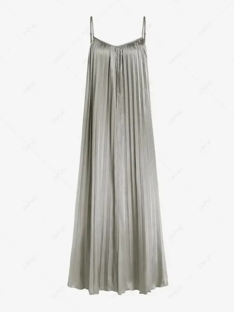 Satin Cami Pleated Maxi Dress | ZAFUL (Global)