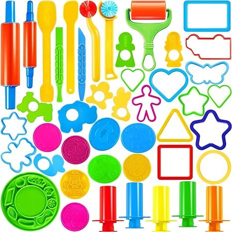 Joyin 44 Pieces Play Dough Accessories Set for Kids, Playdough Tools with Various Plastic Molds, ... | Amazon (US)