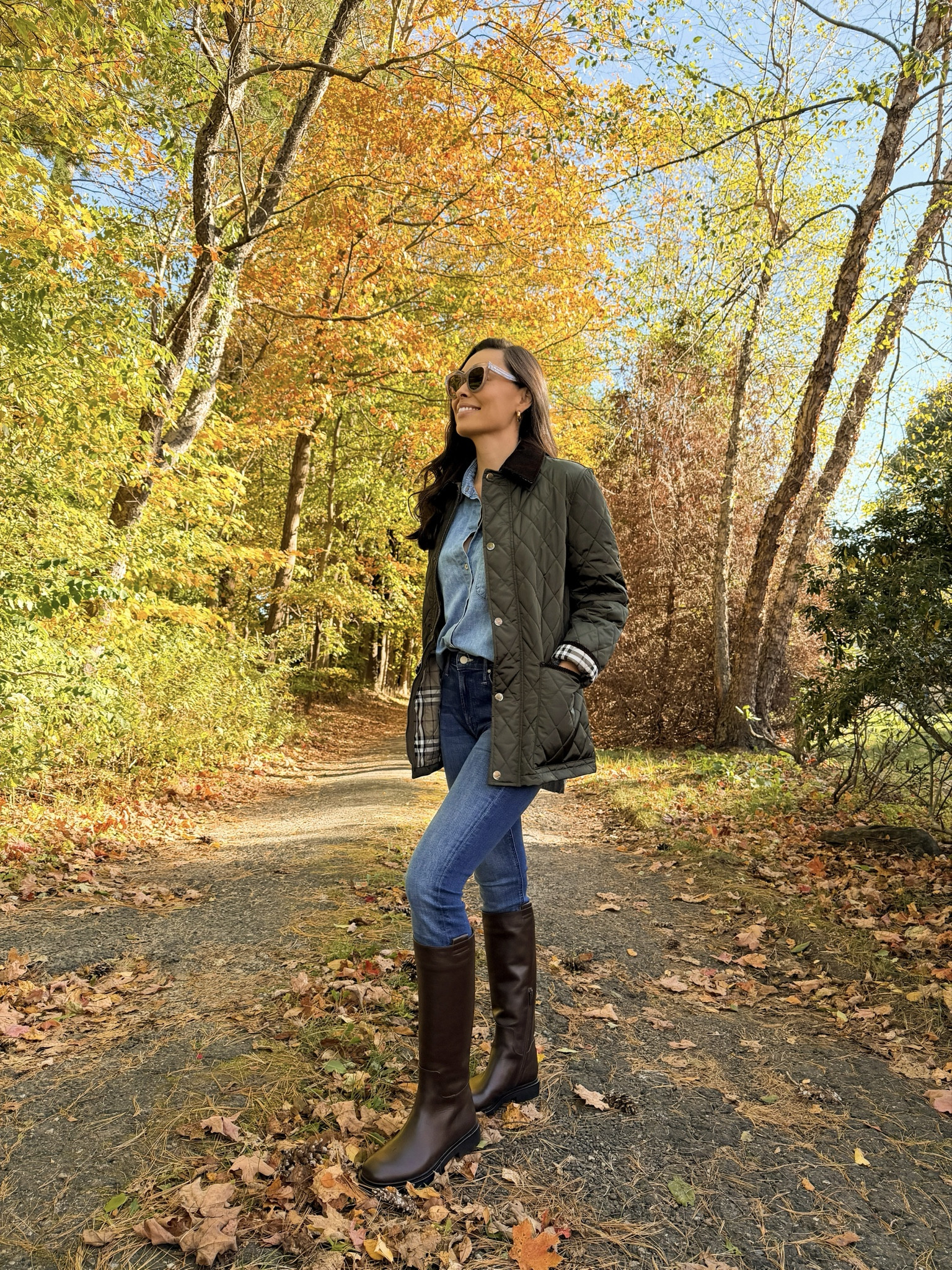 Fall outfit, brown boots, waterproof boots, quilted jacket. 

#LTKSeasonal #LTKShoeCrush #LTKootd