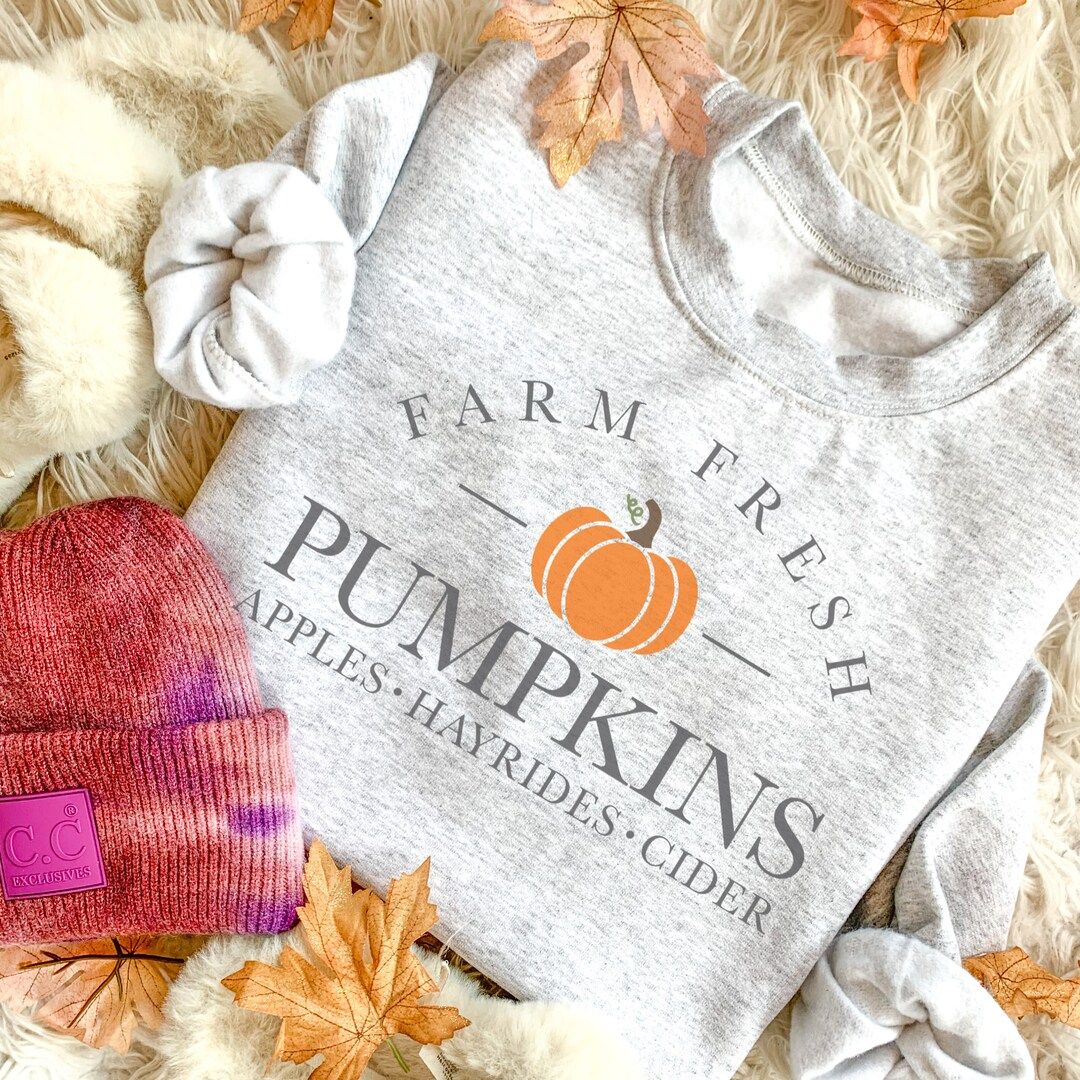 Farm Fresh Pumpkin Sweatshirt Fall Sweatshirt Fall Hoodie - Etsy | Etsy (US)