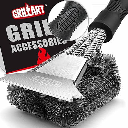 GRILLART Grill Brush and Scraper, Extra Strong BBQ Cleaner Accessories, Safe Wire Bristles 18" Ba... | Amazon (US)