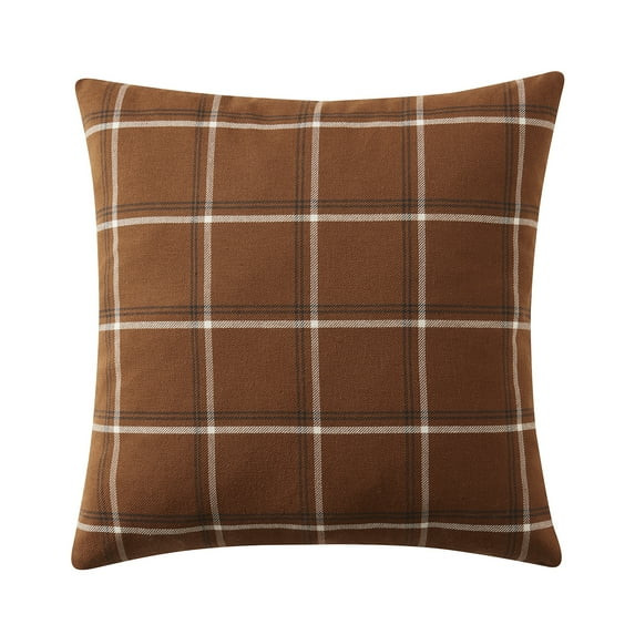 My Texas House 18" x 18" Micah Ginger Harvest Plaid Decorative Pillow | Walmart (US)
