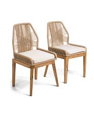 Set Of 2 Rope Crossweave Side Chairs With Cushions | TJ Maxx