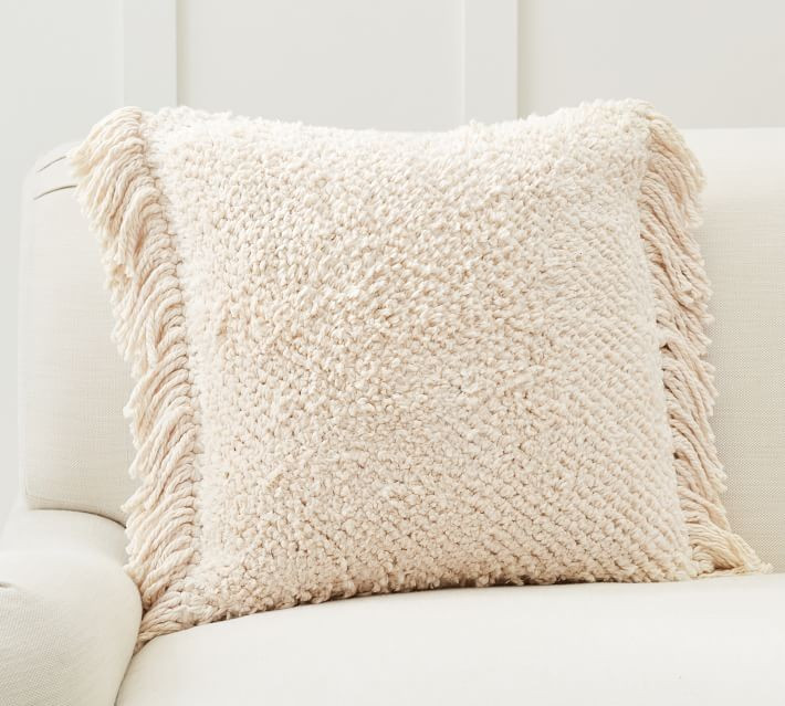Lucy Textured Chenille Pillow Cover | Pottery Barn (US)