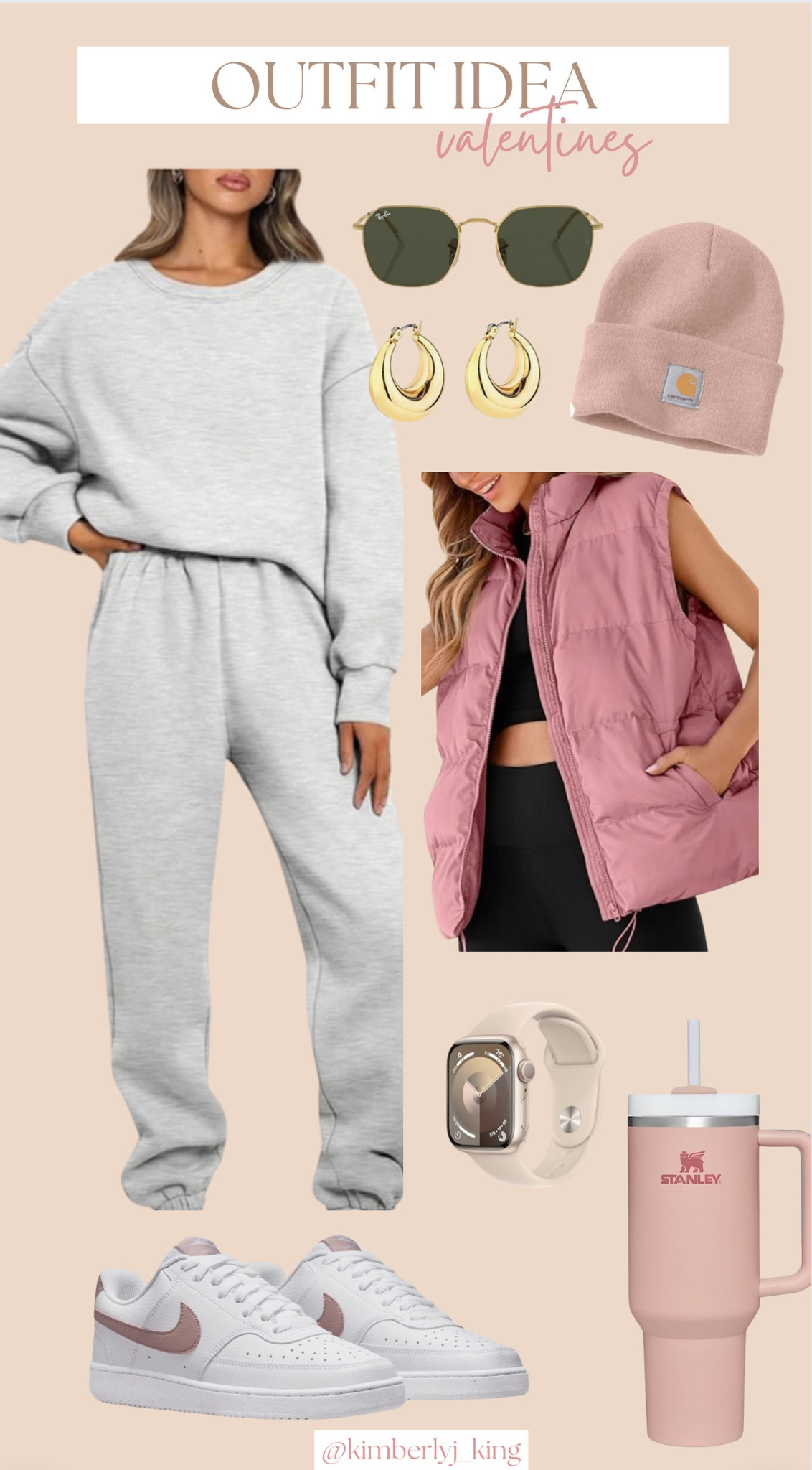 Errand outfit
Hot girl walk outfit
Coffee shop outfit 
College class outfit 
Outfit inspiration 
Outfit idea
Winter fashion
Winter outfit 
Athleisure 
Athletic outfit
Amazon fashion
Amazon outfit 
Stanley 
New balance
Sneakers 
Pink and white sneakers 
Nike shoes 
White socks 
Clean girl aesthetic 
Outfit idea
Valentines outfit inspo 
Valentines outfit idea 
Casual outfit 
Travel outfit
Gray sweatpants 
Gray sweatsuit 
Puffer vest 

#LTKfindsunder50 #LTKstyletip #LTKSeasonal