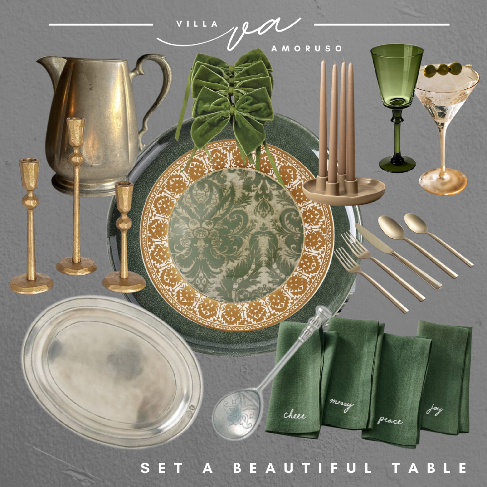 Set a beautiful Christmas table mixing old and new.

#LTKHome #LTKStyleTip #LTKHoliday