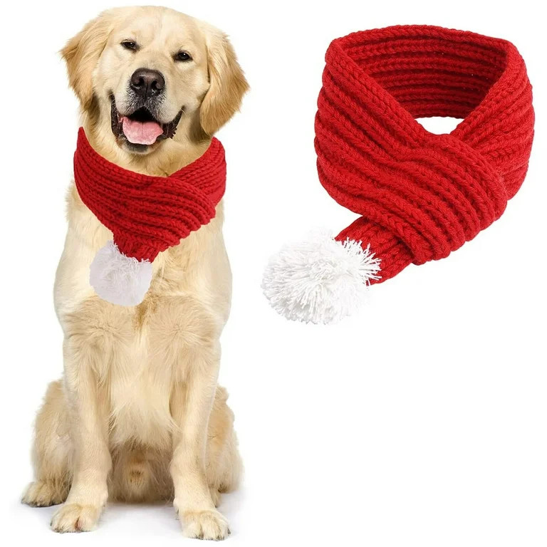 Dog Scarf Pet Dog Solid Knitted Scarf Christmas Pet Headdress Cat Dog Clothes Accessories Pet Kni... | Walmart (US)