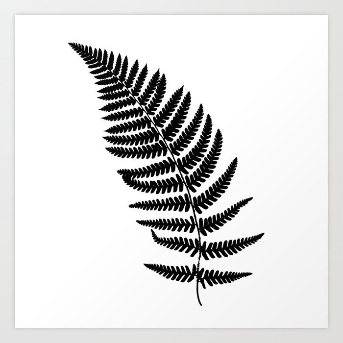 Fern frond black silhouette. Forest concept. Art Print by designer357 | Society6