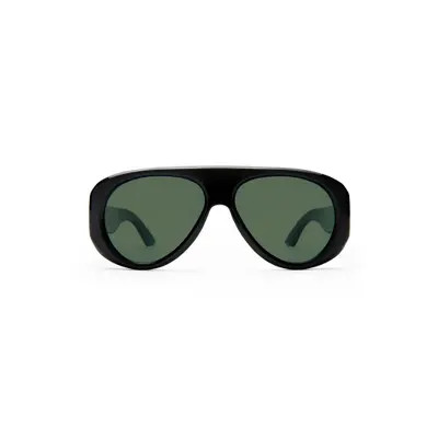Le Specs Dream Boat 57mm Polarized Aviator Sunglasses in Black /Khaki Mono Polarized at Nordstrom | Nordstrom