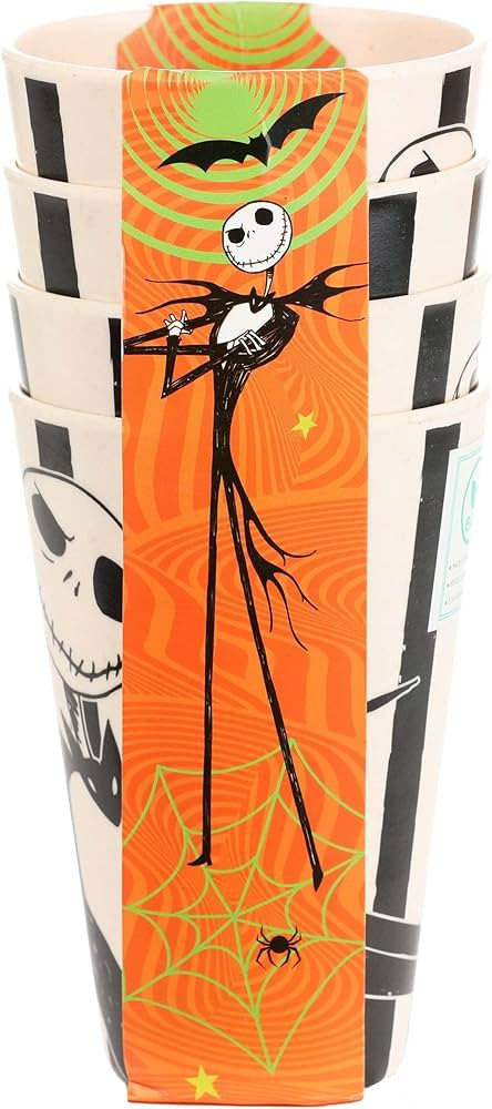 Set of 4 Disney Nightmare Before Christmas Jack Striped Black Tumblers Standard | Amazon (US)