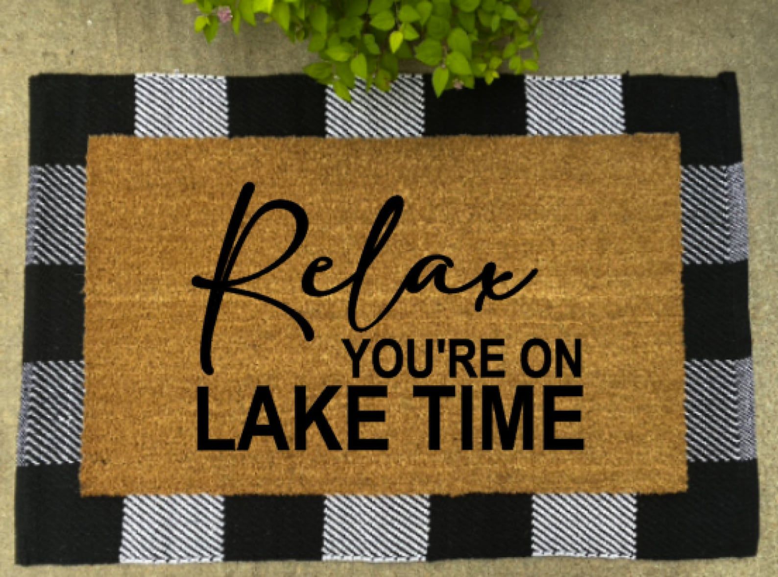 Relax You're on Lake Time Doormat Rug, Funny Doormat, Custom Door Mat, Personalized Doormat, Hous... | Etsy (US)