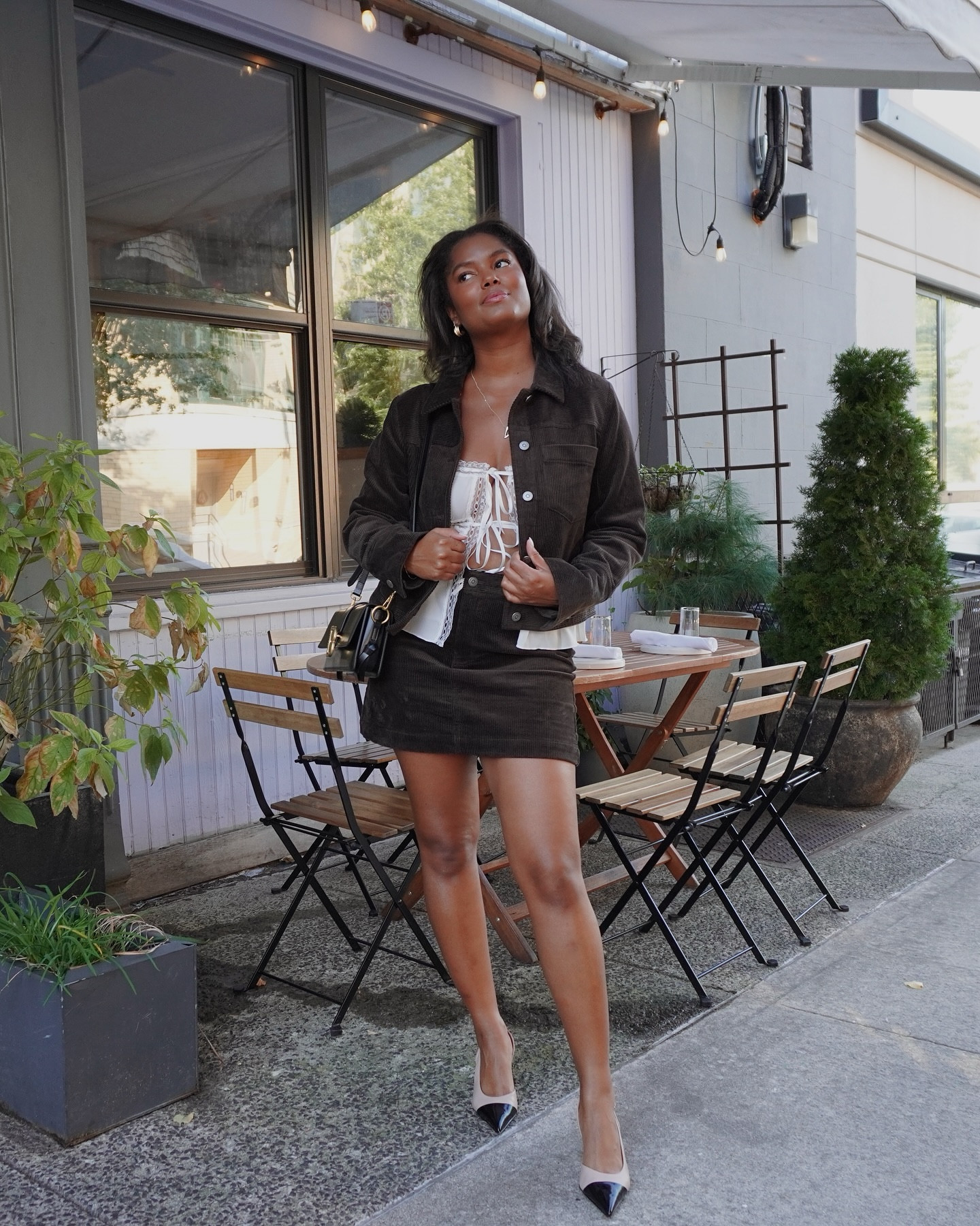 Chocolate Corduroy 🍫 @alexmillny New Fall Collection now available! Details in my story 
#alexmillny #partner 

#fallfashion #corduroy #skirtset