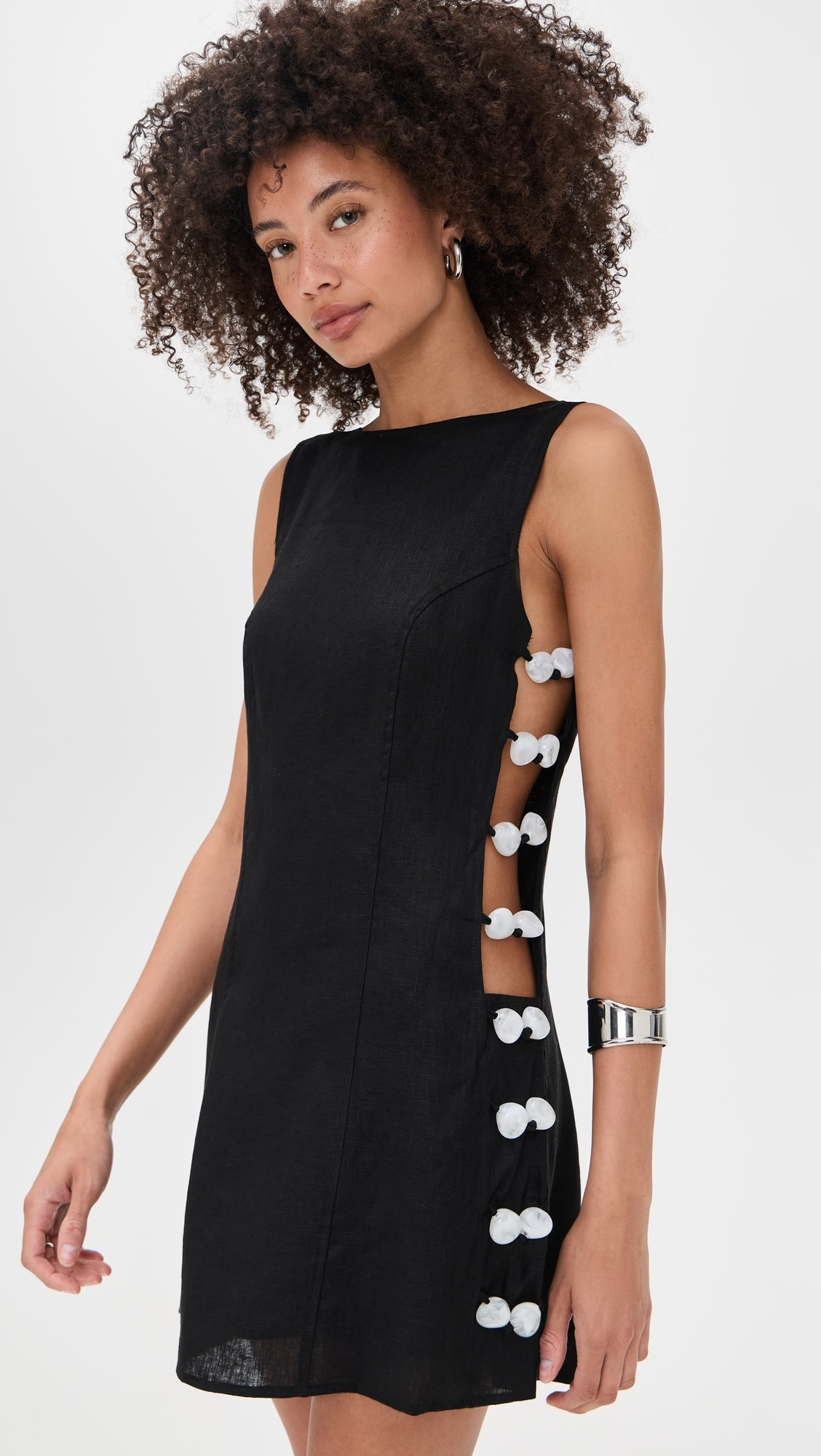 Tia Linen Mini Dress Black | Shopbop