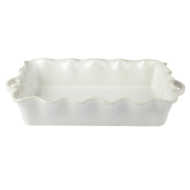 The Pioneer Woman Colette 9"x13" Stoneware Ruffled-Edge Casserole Baking Dish, Linen | Walmart (US)