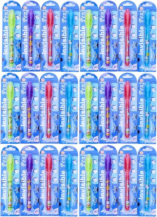 Invisible Ink Pen 24Pcs Spy Pen with UV Light Magic Marker Kid Pens for Secret Message and Birthd... | Amazon (US)