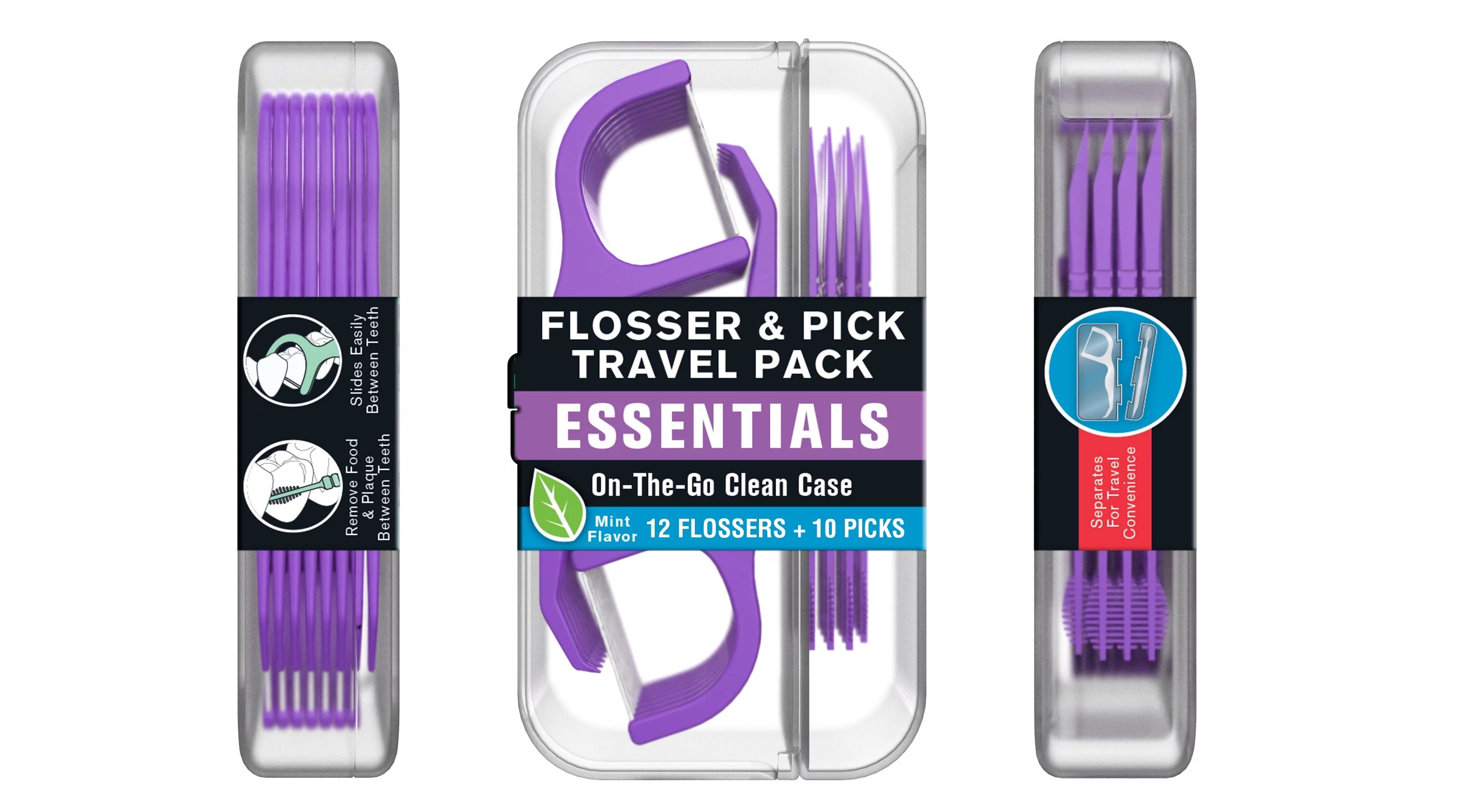 Reach Flossers and Floss Picks Travel Pack, Mint Flavor, On-the-Go Clean Case, 12 Flossers, 10 Pi... | Walmart (US)